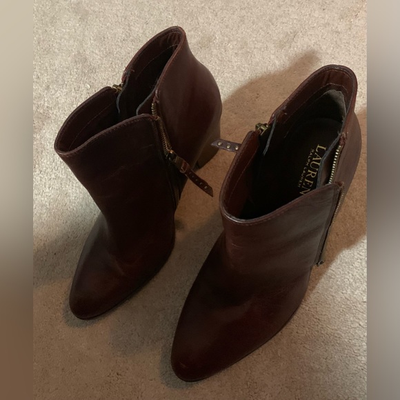 Lauren Ralph Lauren “Fahari” Burgundy Leather Booties - Women’s Size 11 - Picture 2 of 5
